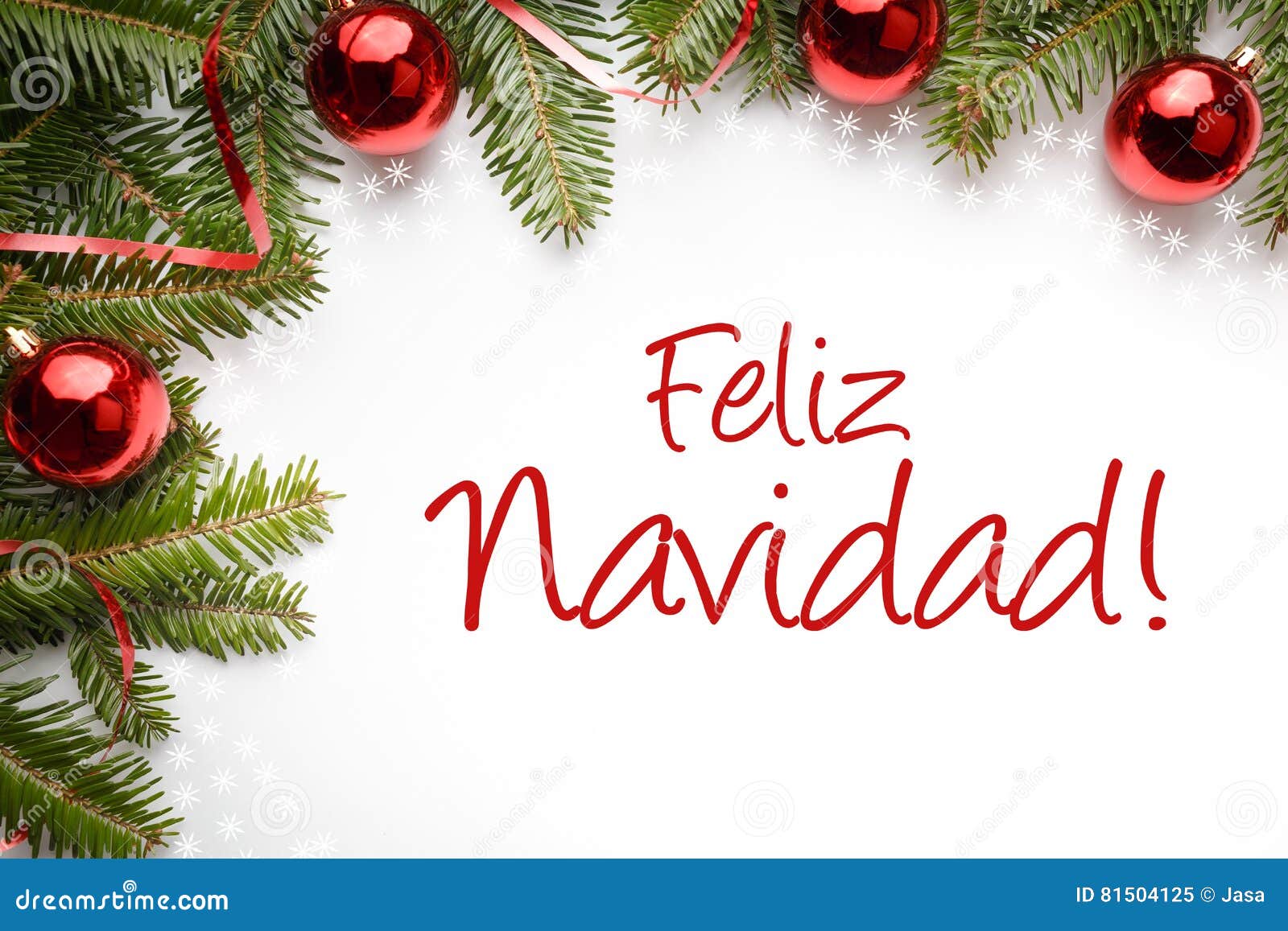 Decorações Do Natal Com Cumprimento Do Natal No ` Espanhol Feliz Navidad!  Feliz Natal Do `! Imagem de Stock - Imagem de esfera, alegre: 81504125