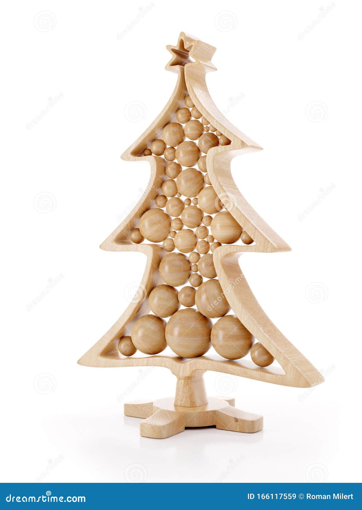 Decoración De árboles De Navidad De Madera Stock de ilustración -  Ilustración de bola, decoraciones: 166117559