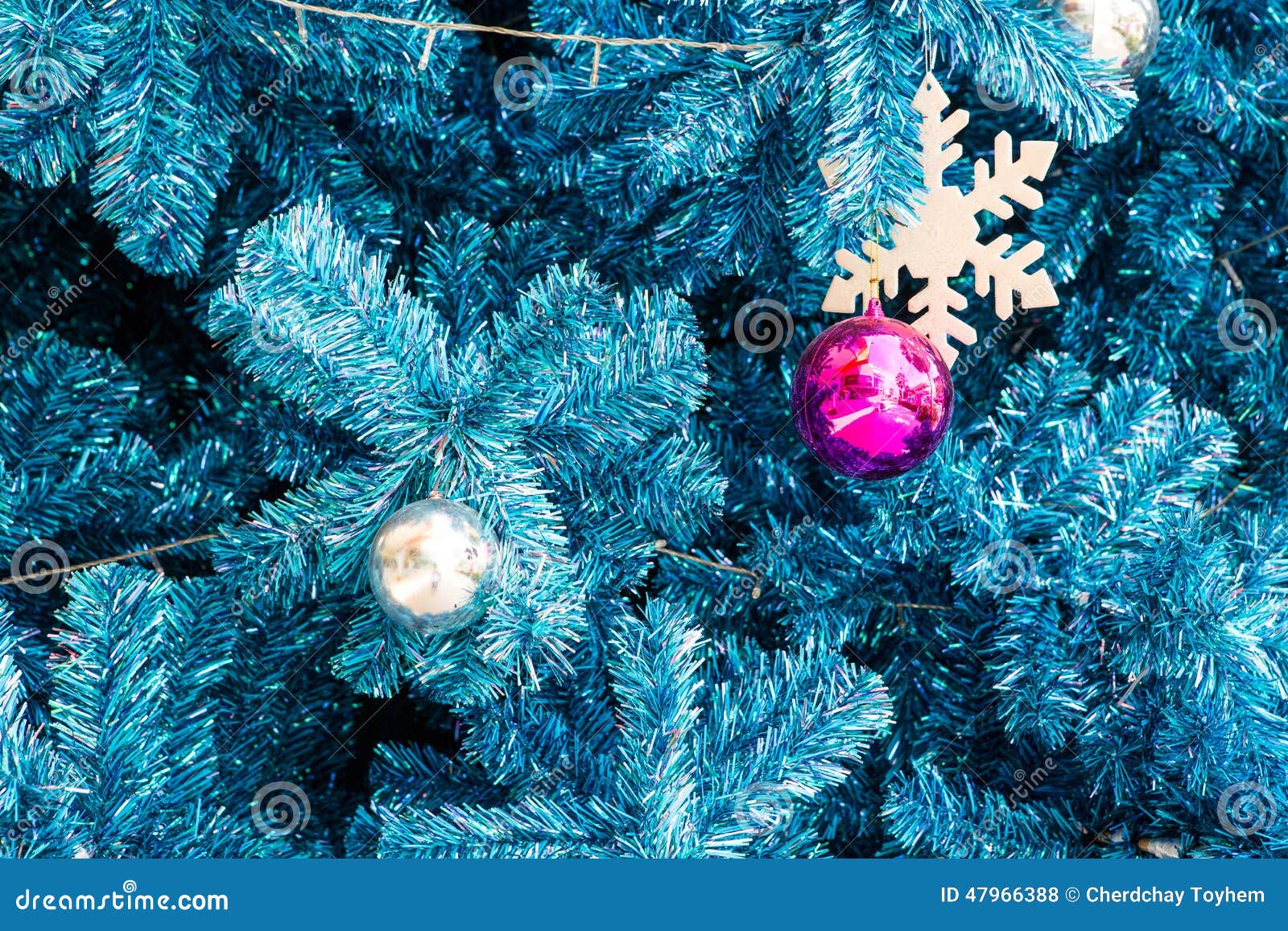 Decorated Blue Christmas Tree Stock Photo Image of bead, classy 47966388