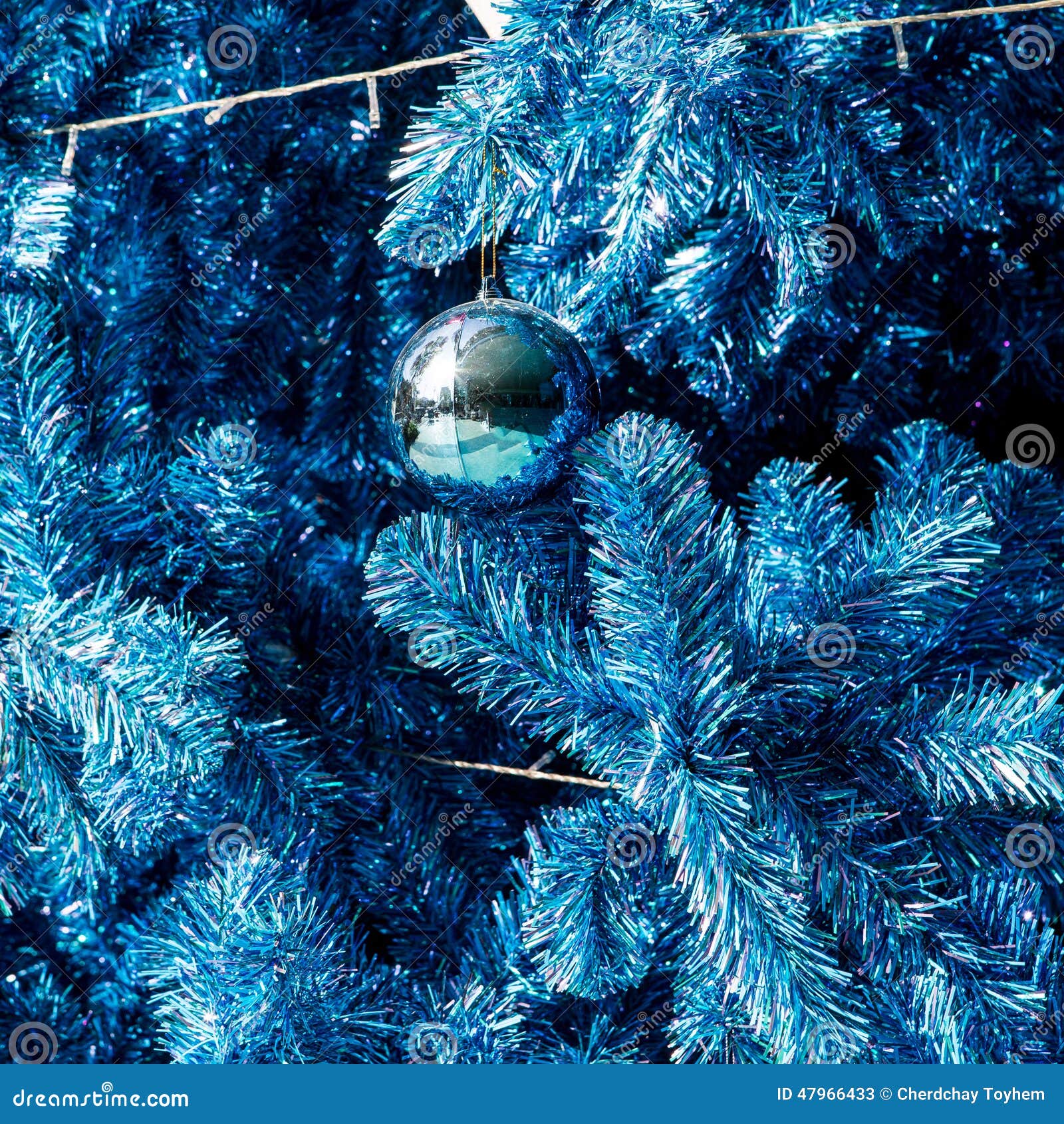 Decorated Blue Christmas Tree Stock Image Image of decorated, jolly 47966433