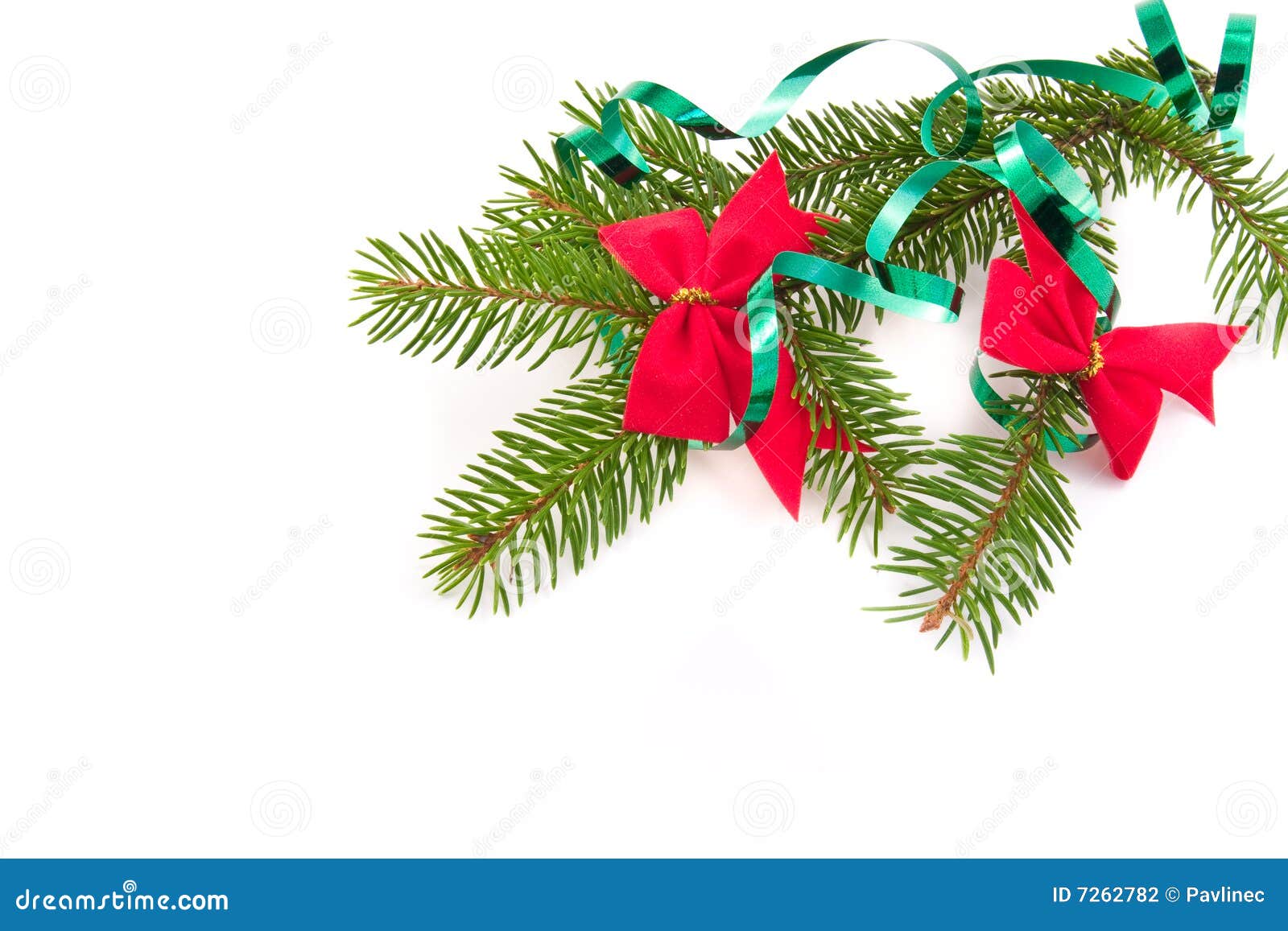 Decorated Christmas Tree Branch Stock Photo Image of surprise, decorating 7262782