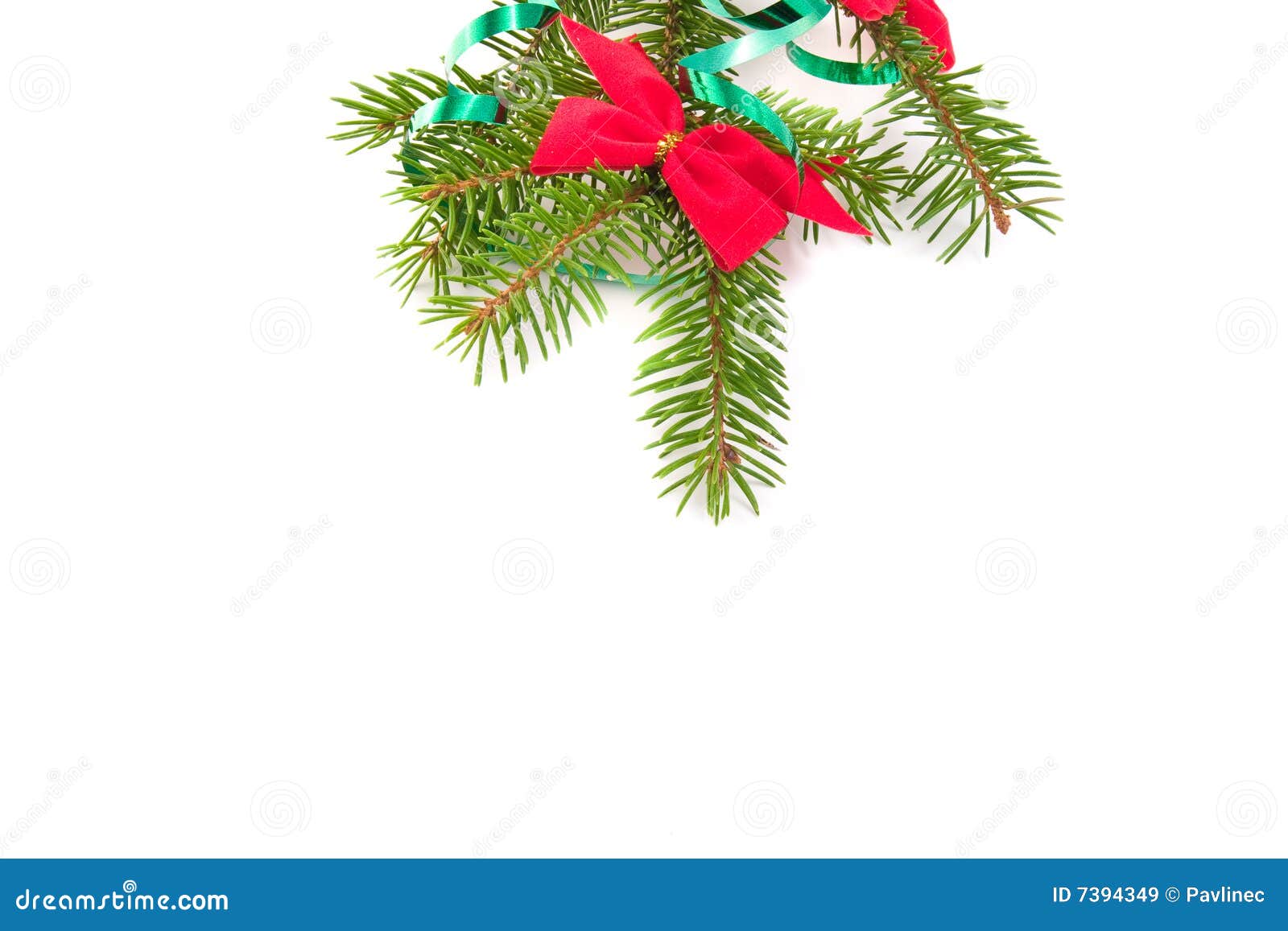 Decorated Christmas Tree Branch Stock Image Image of decoration, golden 7394349