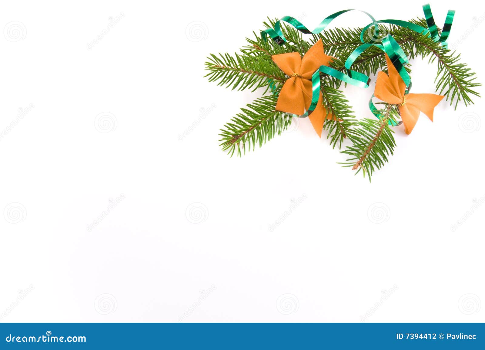 Decorated Christmas Tree Branch Stock Photo Image of golden, symbol 7394412
