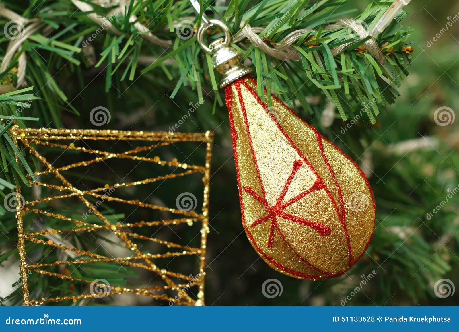 Decorated Christmas Tree on the Eve of Christmas Day Stock Photo