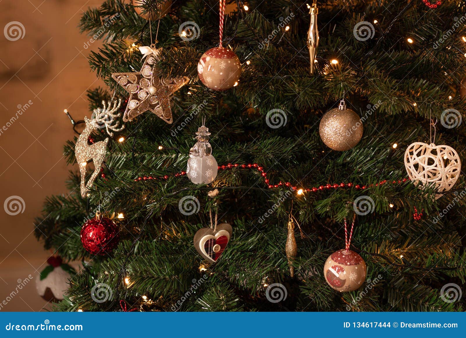 Decorated Christmas Tree stock photo. Image of decoration - 134617444
