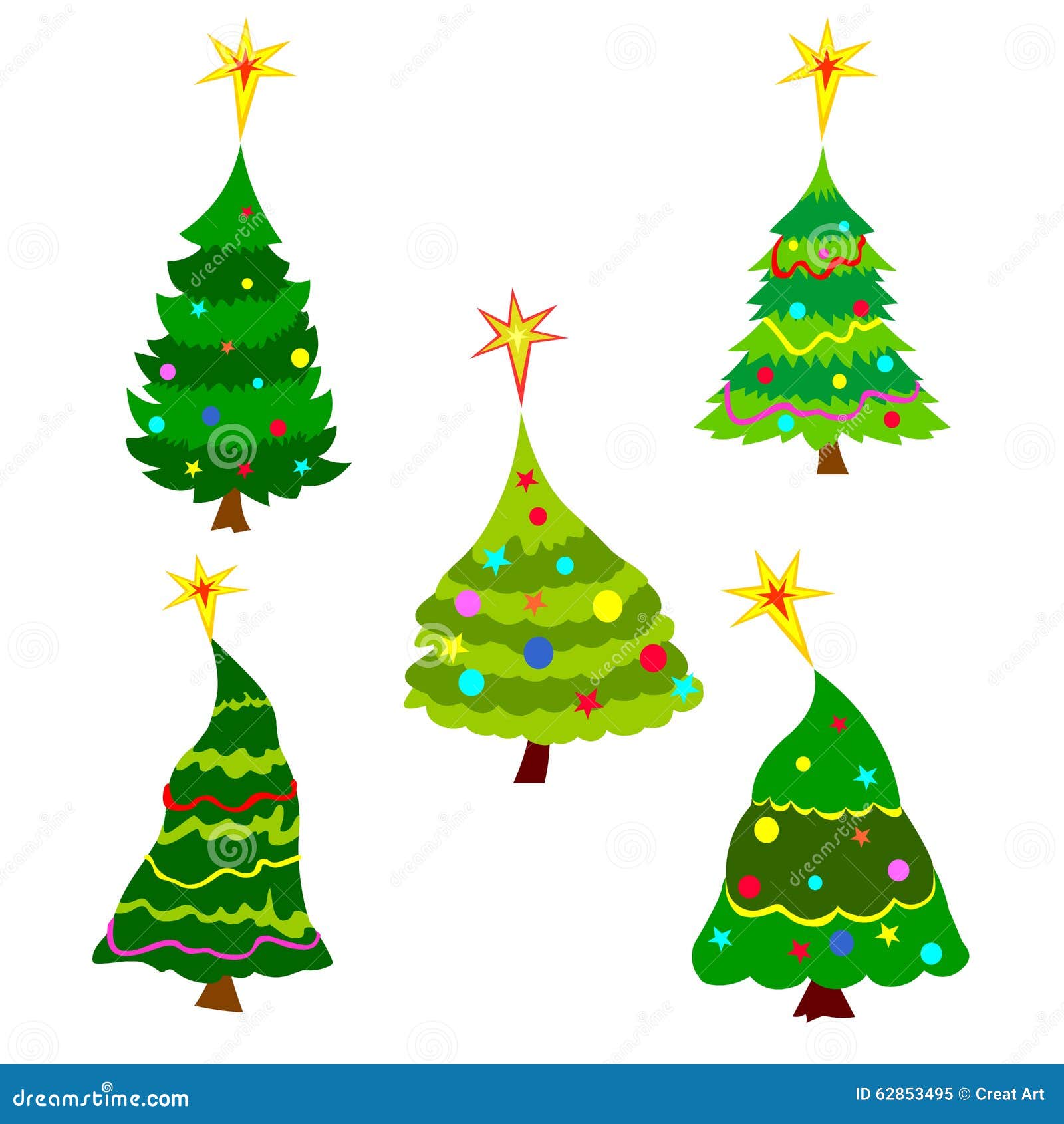 Decorated Christmas Tree Illustration Stock Vector Illustration of