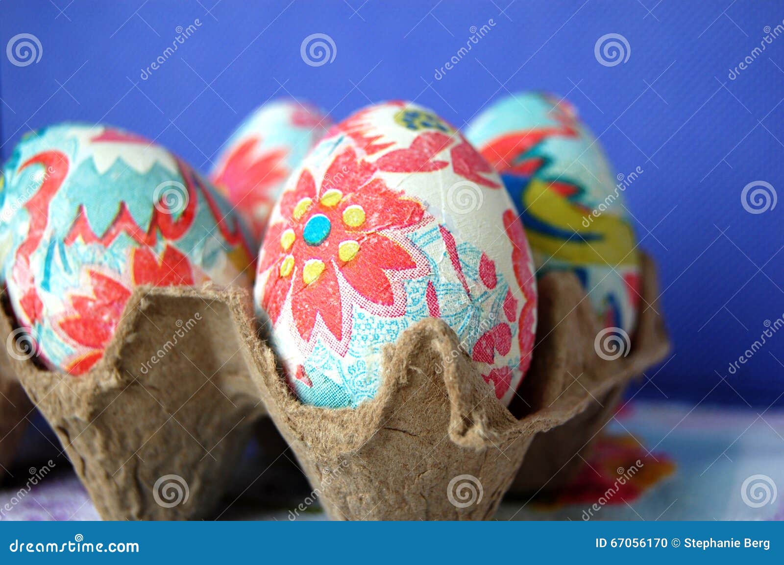 Decorated Easter Eggs in a Carton Stock Photo Image of flower, carton 67056170