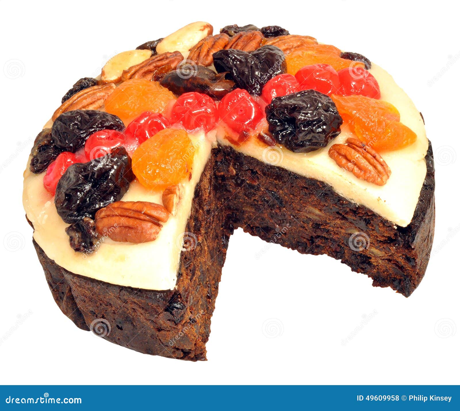 Decorated Fruit Cake stock photo. Image of xmas, calories 49609958