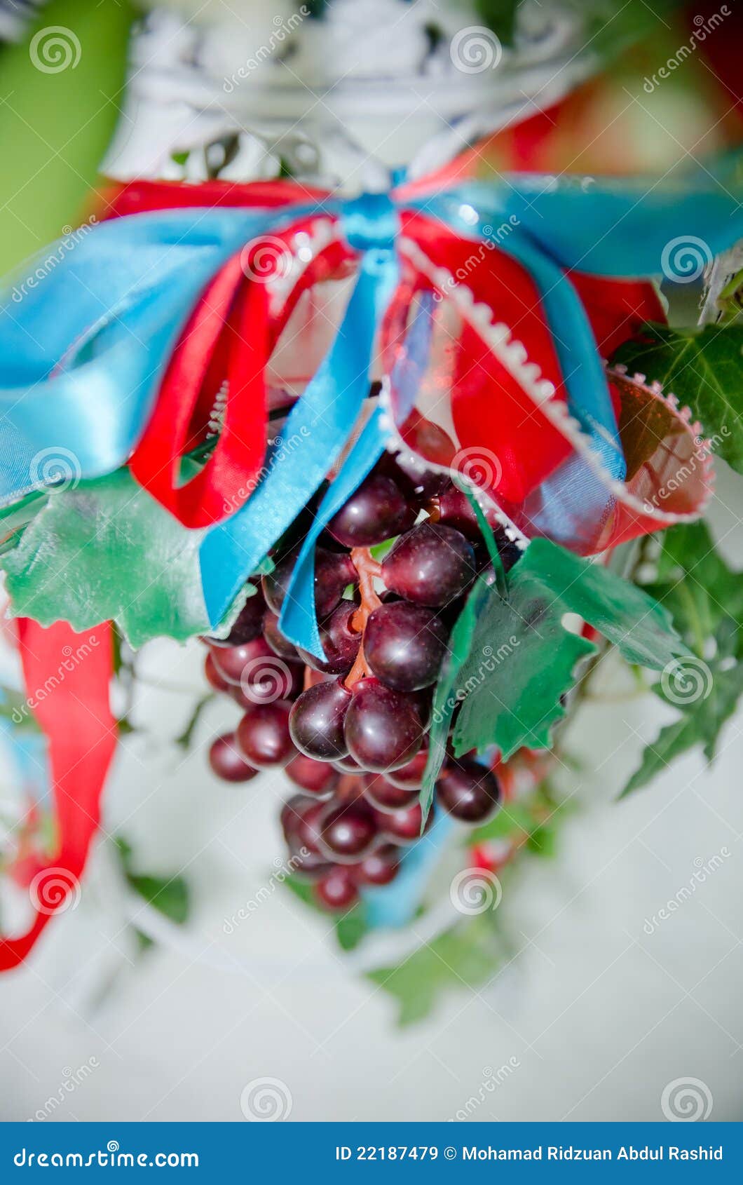 Decorated Grapes stock image. Image of object, ribbon 22187479