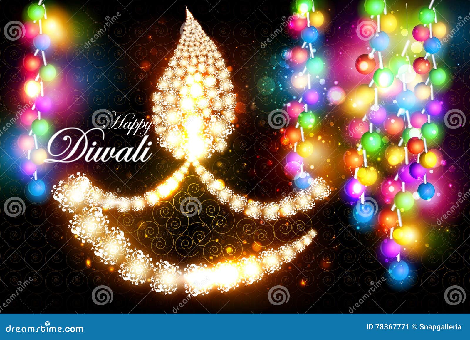 decorated for happy diwali background