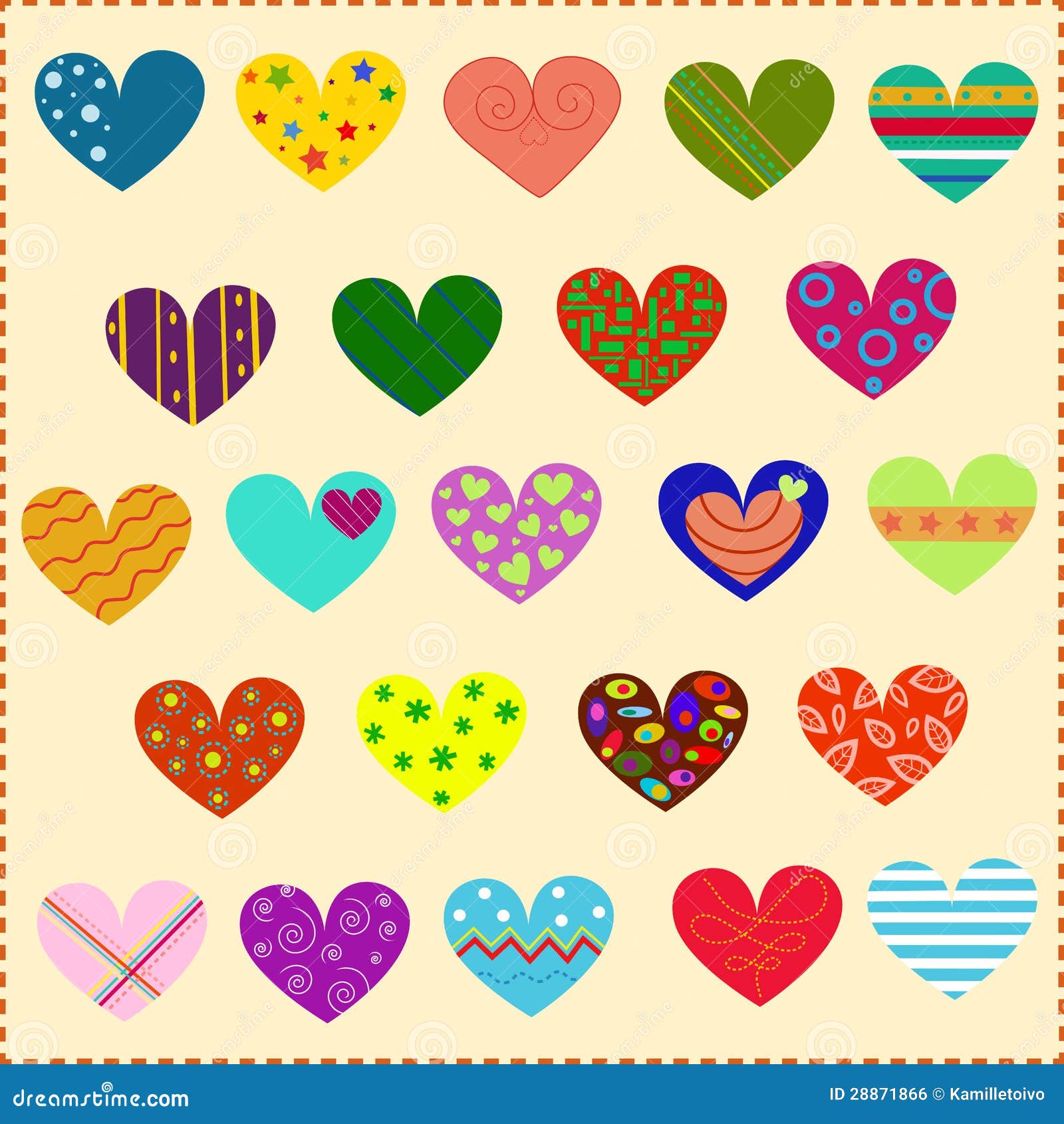 Decorated hearts, patterns stock illustration. Illustration of sign 28871866