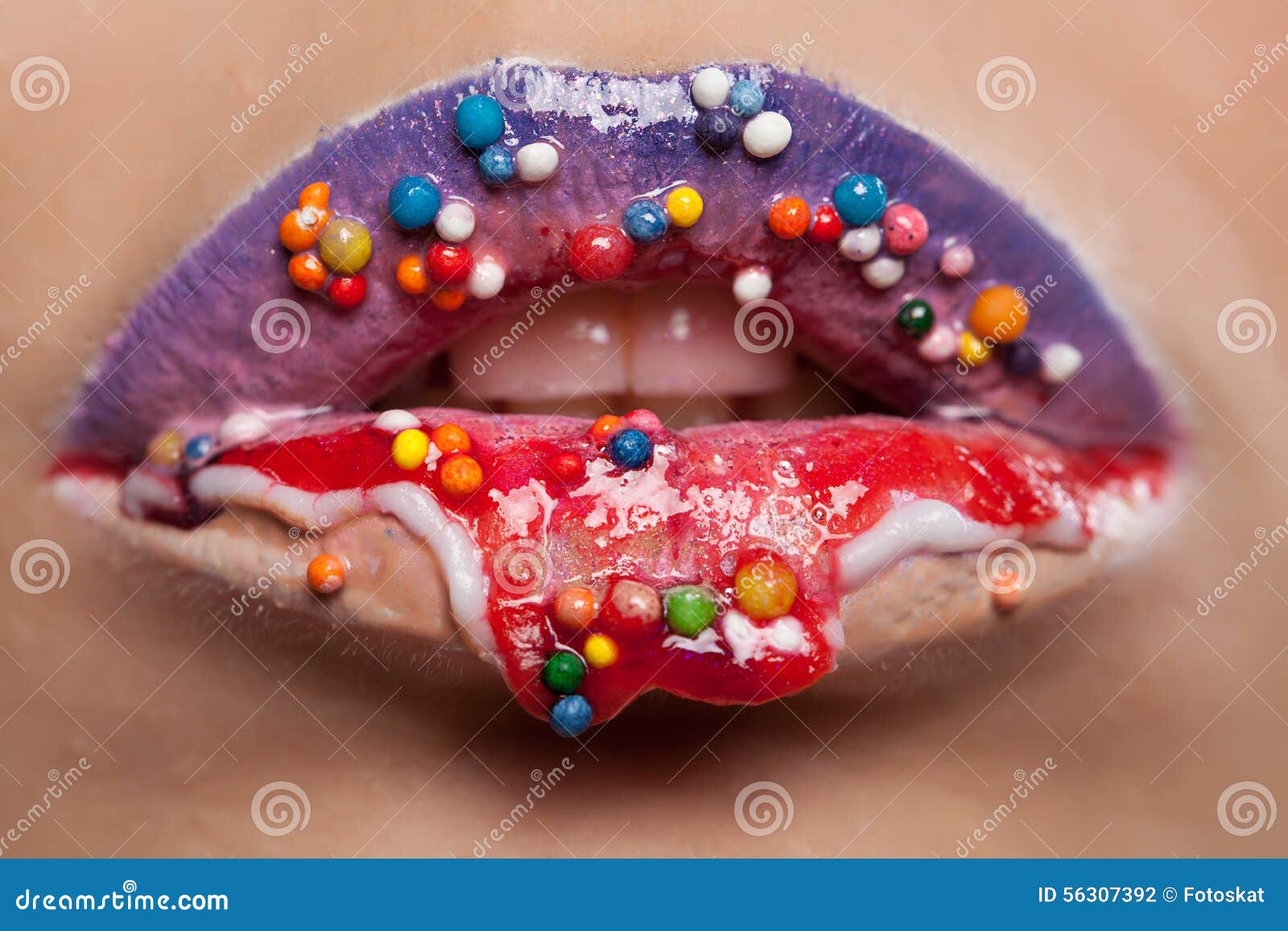 Decorated Lips stock photo. Image of woman, studio, women 56307392