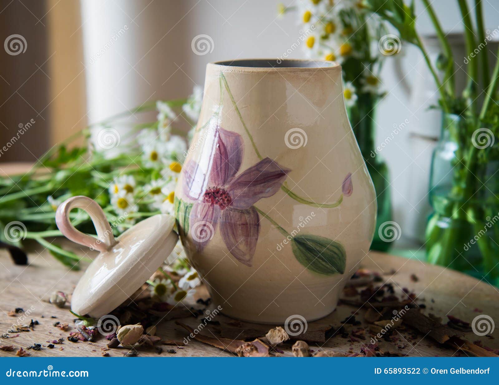 Decorated pottery jar stock photo. Image of pottery, carafe 65893522