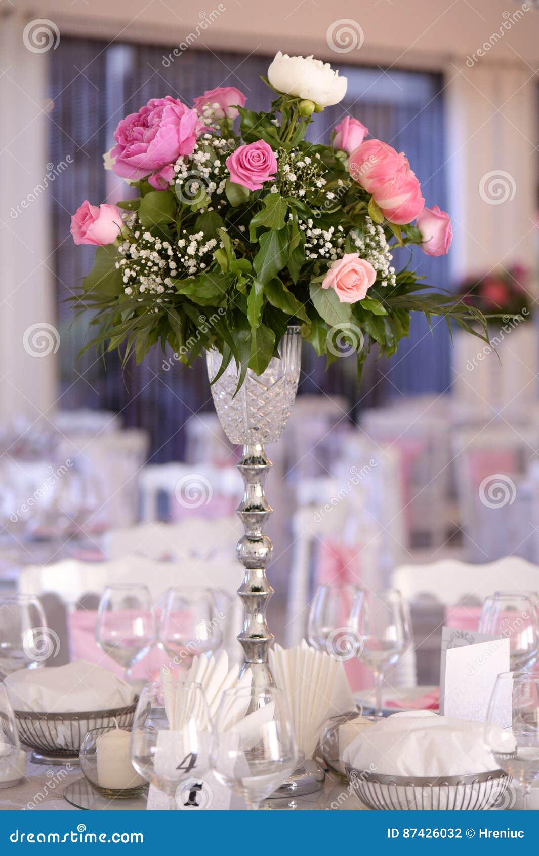 Decorated Wedding Table with Flowers Stock Photo Image of decoration