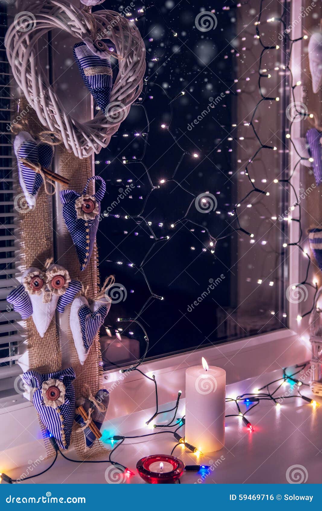 Decorated Window for Christmas Eve Stock Photo Image of atmosphere