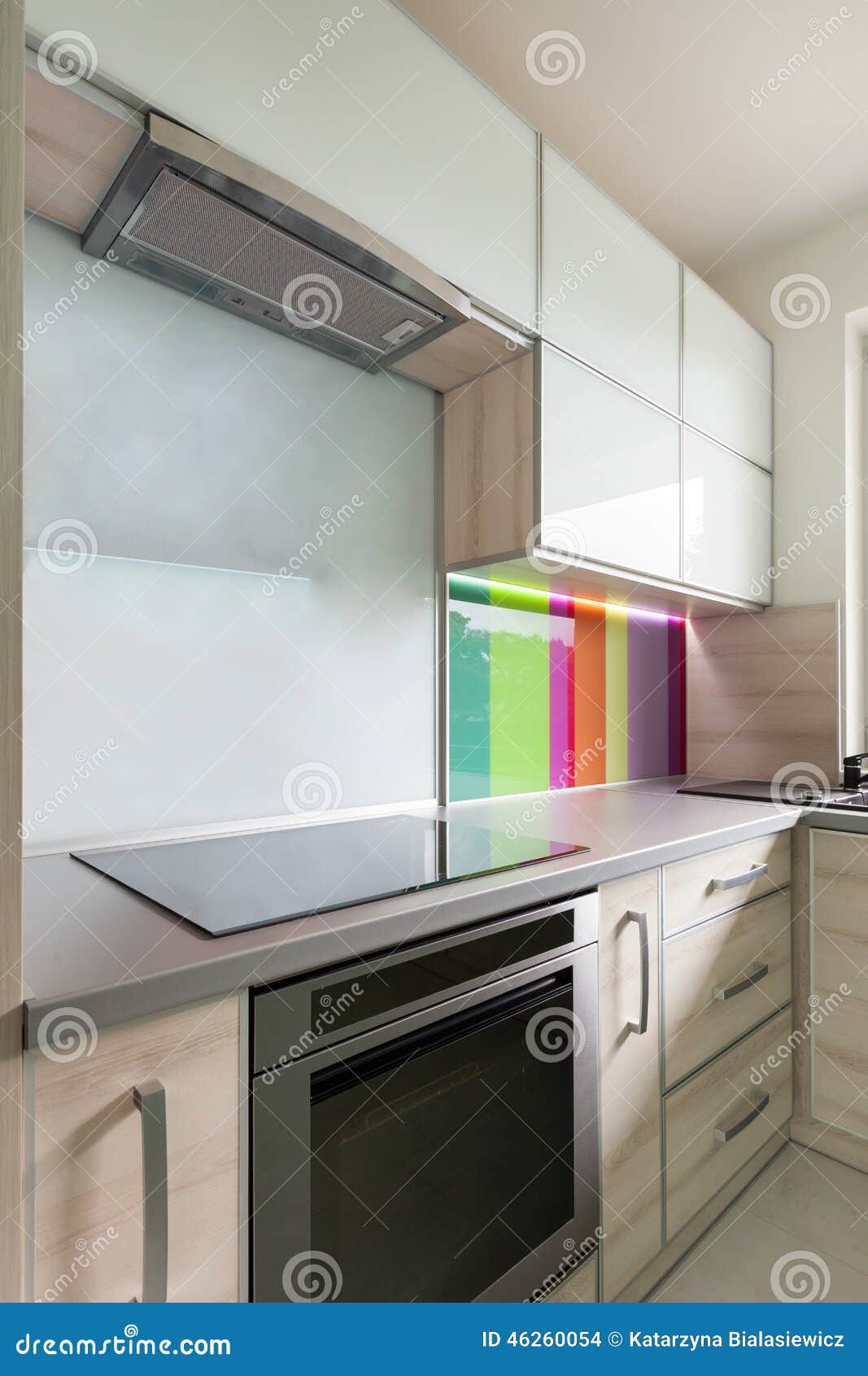 Decoratieve muur in moderne keuken stock foto afbeelding: 46260054