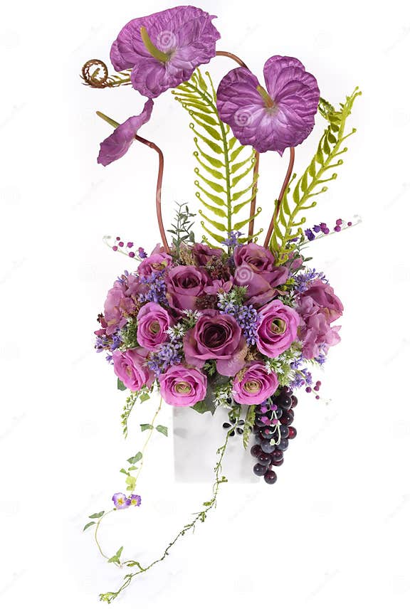 Decoration Artificial Plastic Flower with Vintage Design Vase Stock