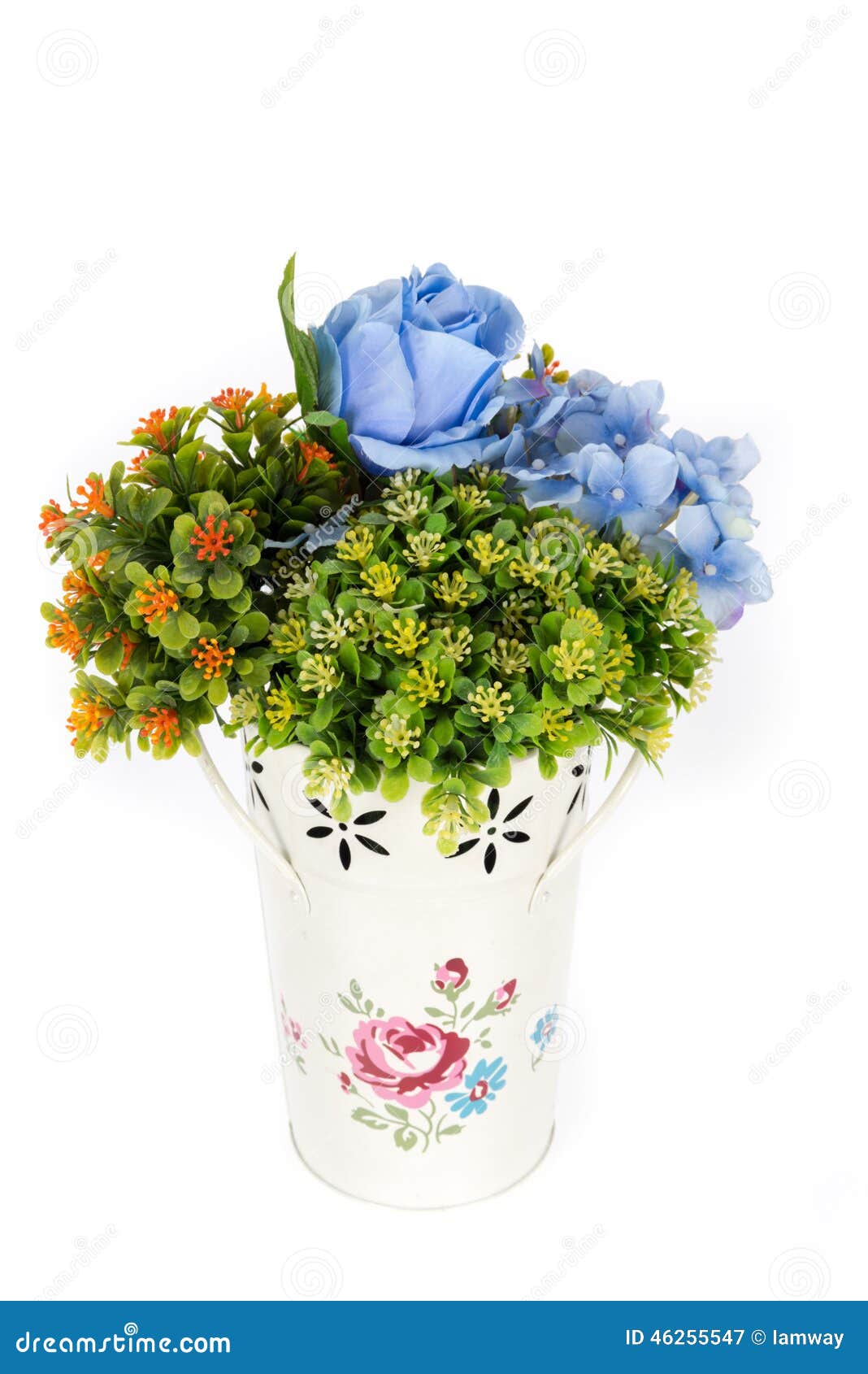 Decoration Artificial Plastic Flower with Vintage Design Vase Stock