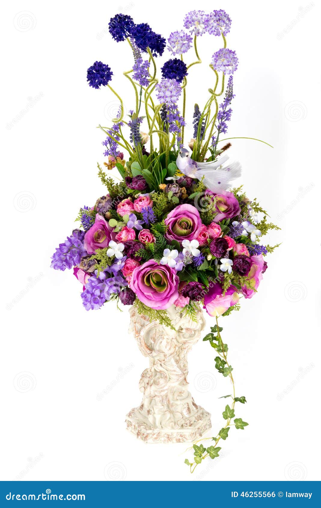 Decoration Artificial Plastic Flower with Vintage Design Vase Stock