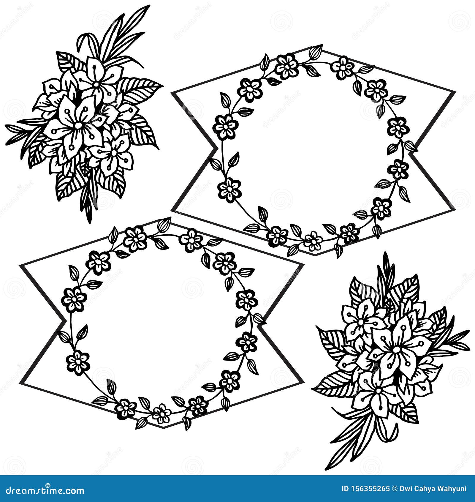 Download Decoration Border Of Flower Frame, In Black And White ...