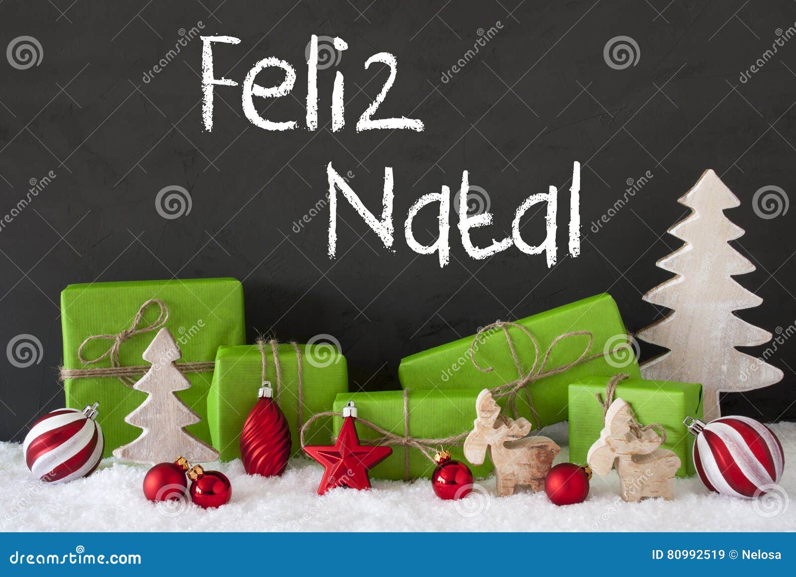 decoration, cement, snow, feliz natal means merry christmas