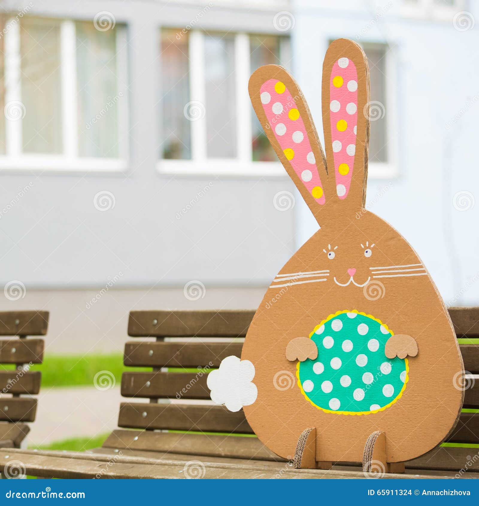 Decoration for Easter. Rabbit of Cardboard Stock Photo Image of close