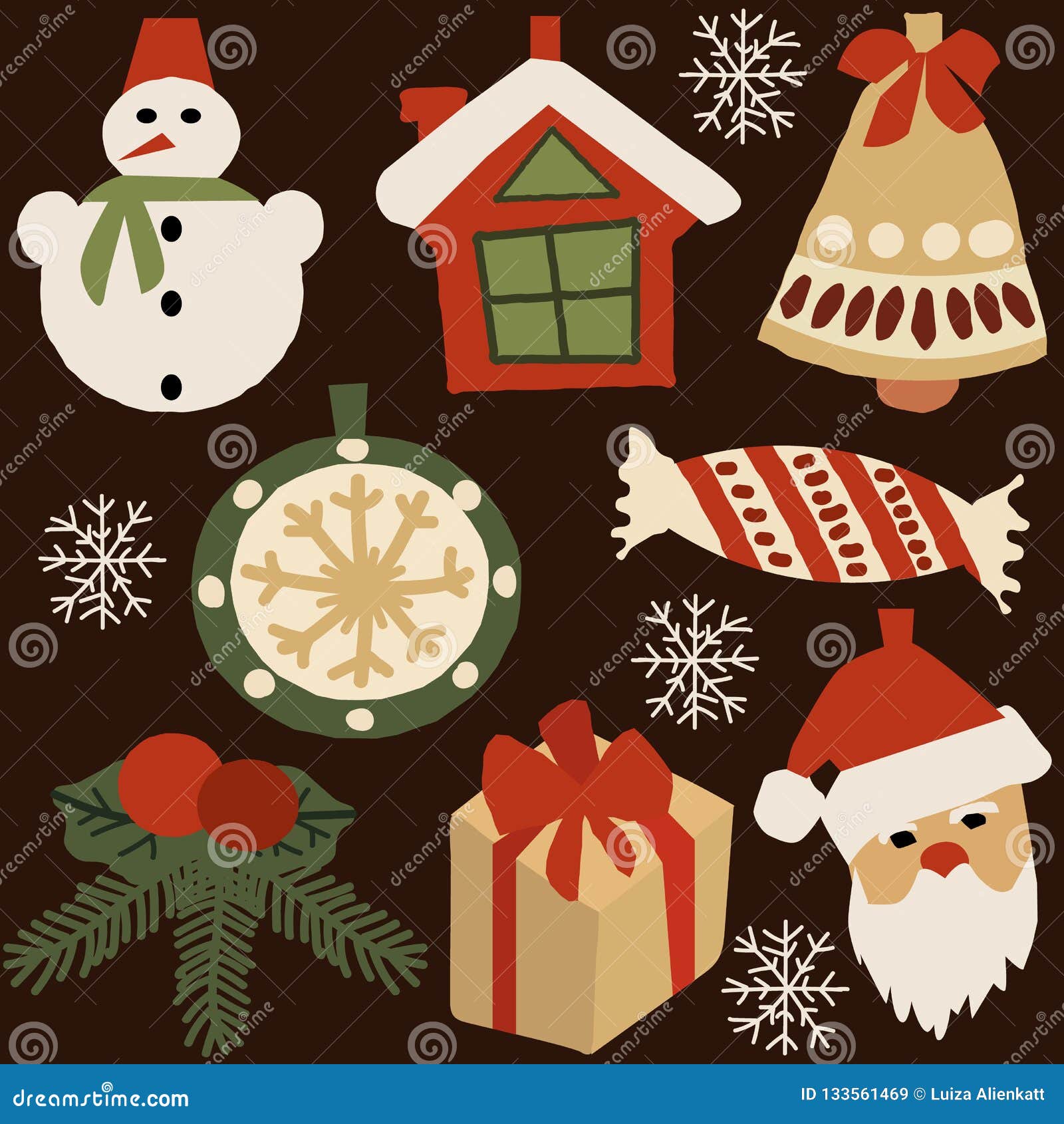 Decoration Elements for Christmas 1 Stock Vector Illustration of