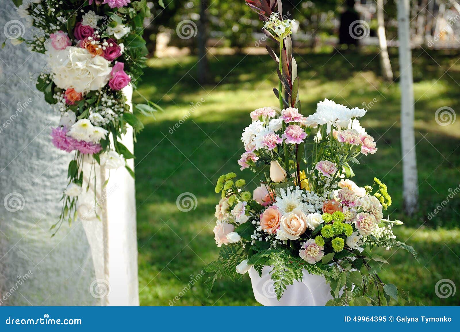 Decoration of Flowers at a Wedding Ceremony Stock Image Image of