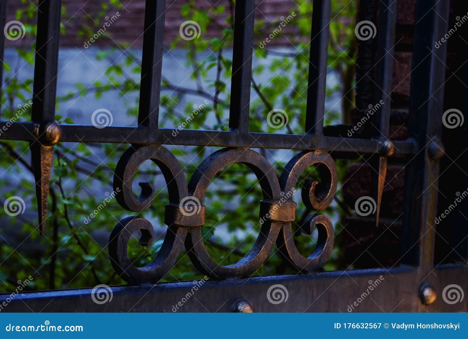 Decoration of Metal Gates with Elements Stock Image
