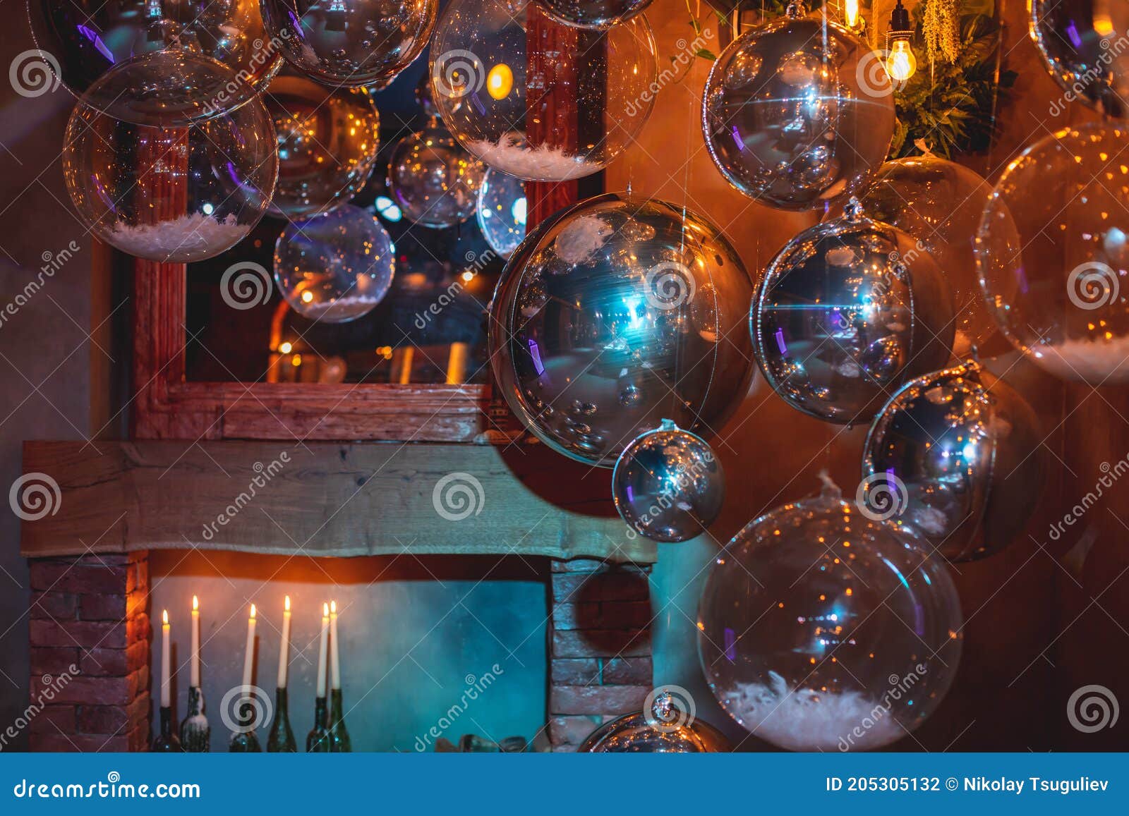 Decoration Interior Elements of Restaurant Venue Banquet Hall with ...