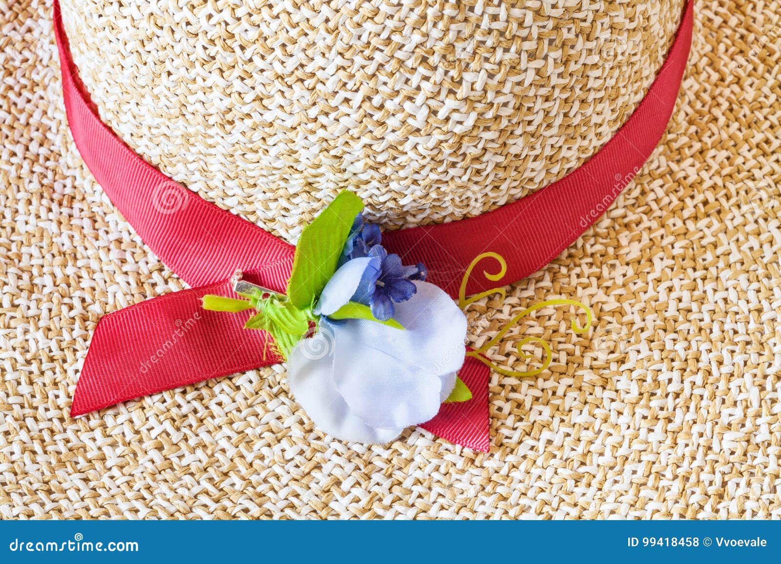 Decoration of Ladies` Straw Hat Close Up Stock Photo - Image of design ...