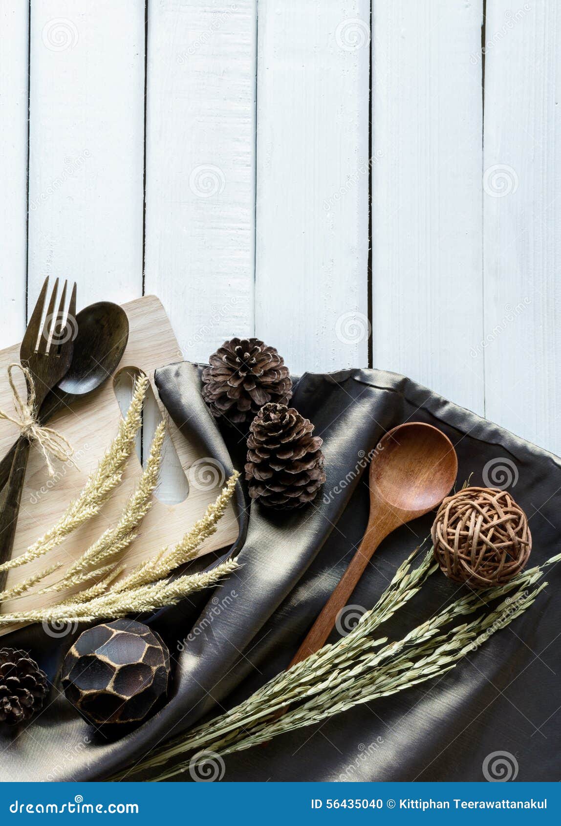 Decoration Seasonal Table Setting with Wooden Spoon and Fork Stock ...