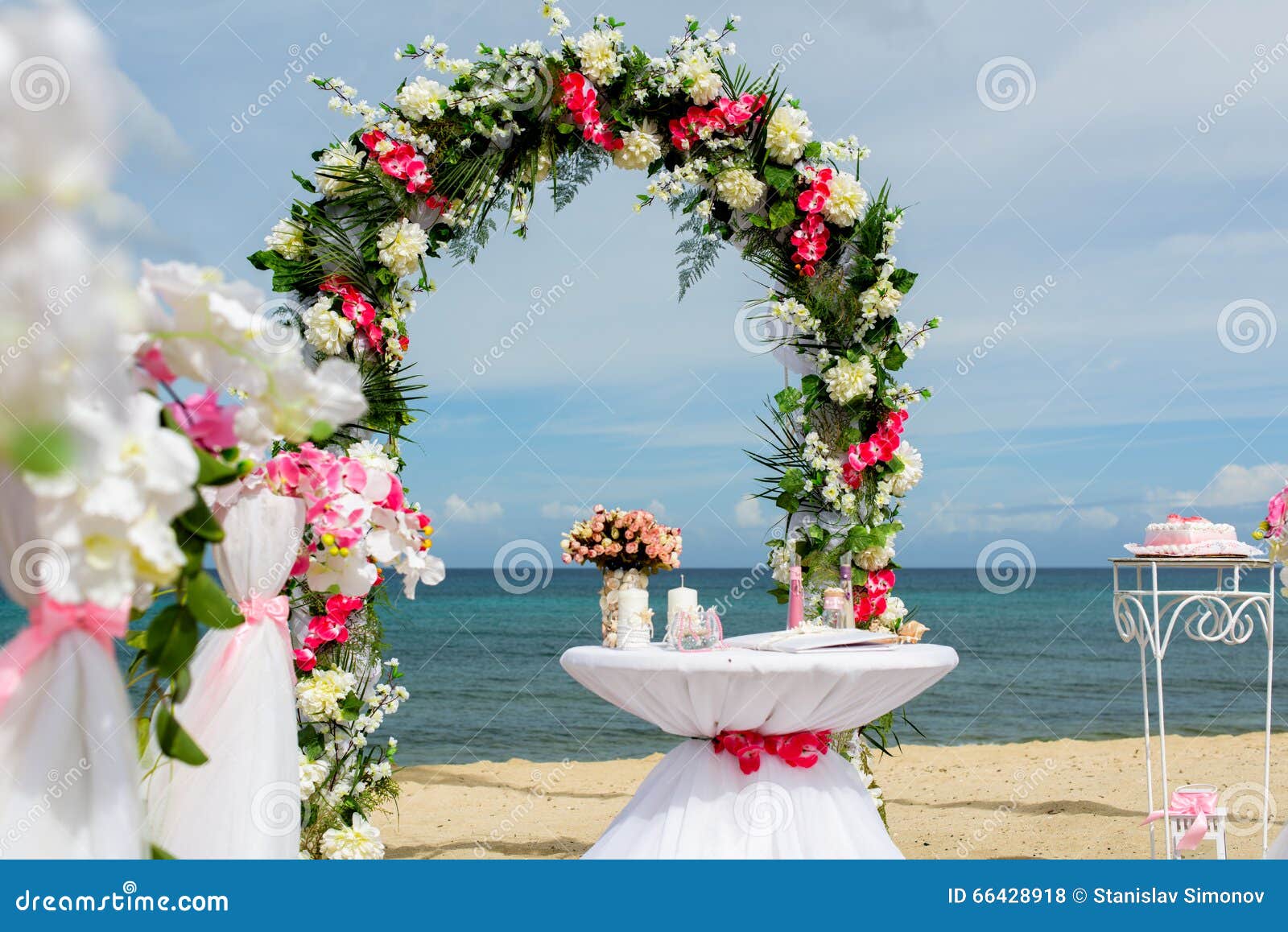 Decorations for Weddings on the Ocean Stock Photo - Image of