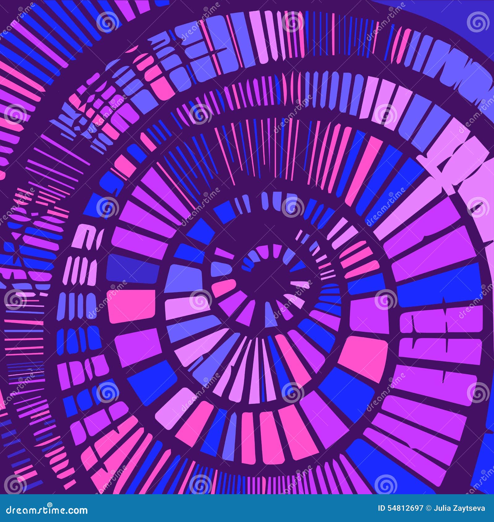 Decorative Abstract Background with Spiral Element Stock Illustration