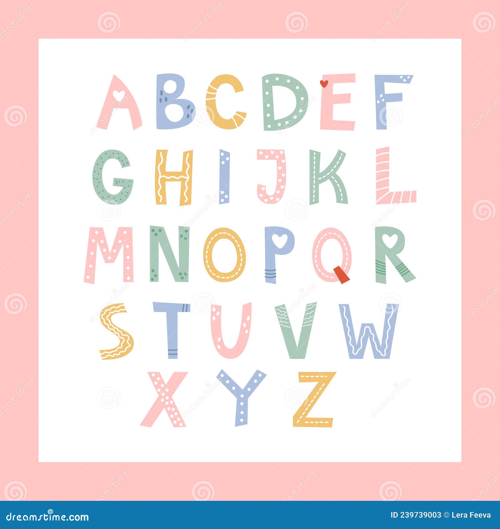 Decorative Alphabet. Font Made of Decorative Letters Stock Vector