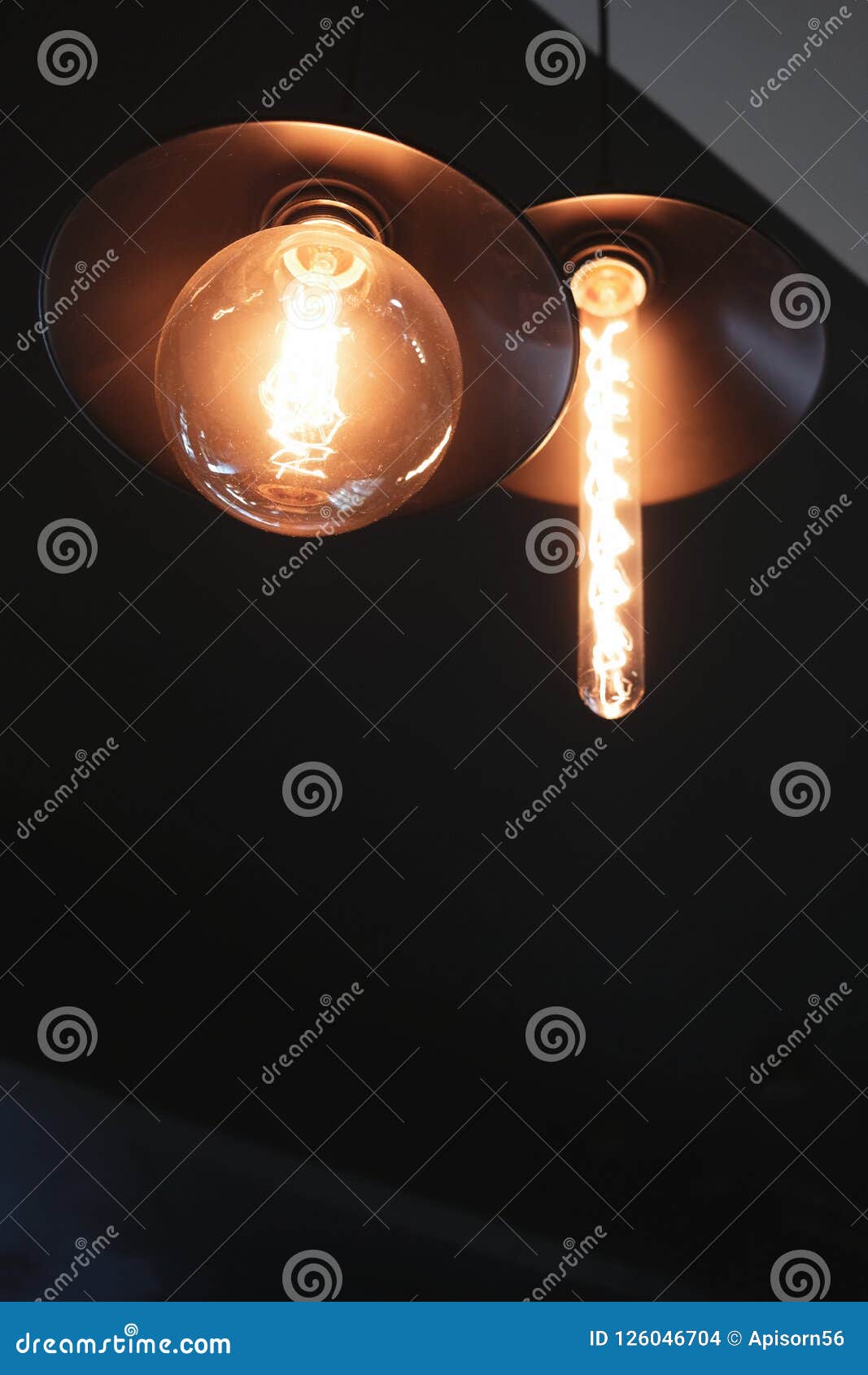 Decorative Antique Hanging Light Bulbs Stock Photo Image of