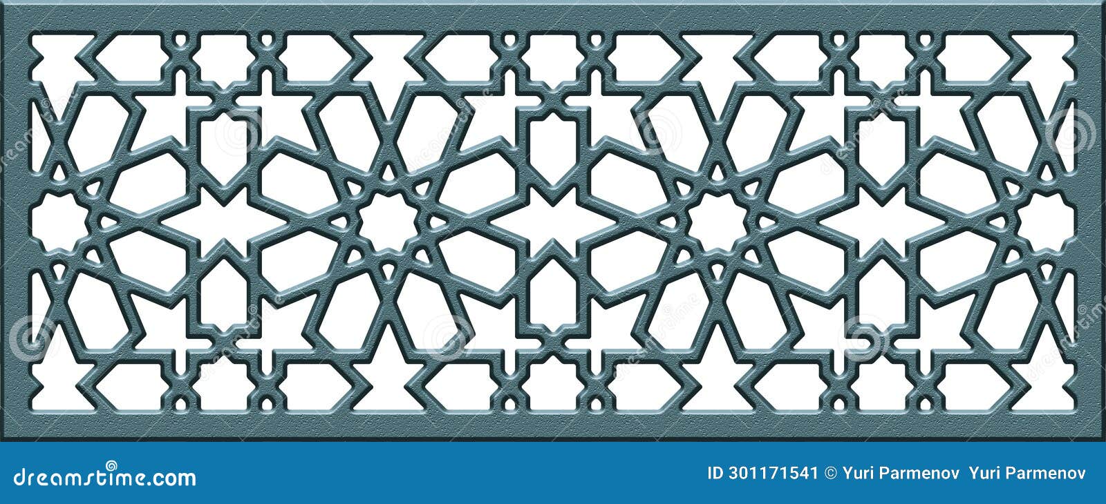decorative arabesque wall panel, mashrabiya metal casting. mosque decoration metal grating. authentic arabian style. 
