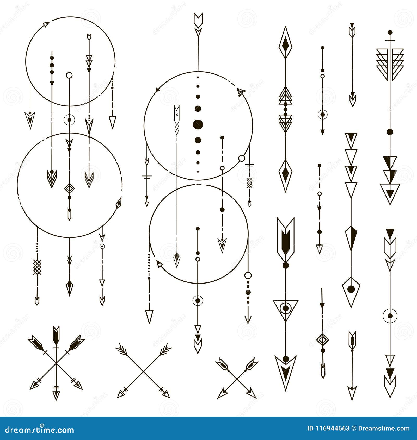 Decorative Arrows. Geometric Design Elements Stock Vector ...