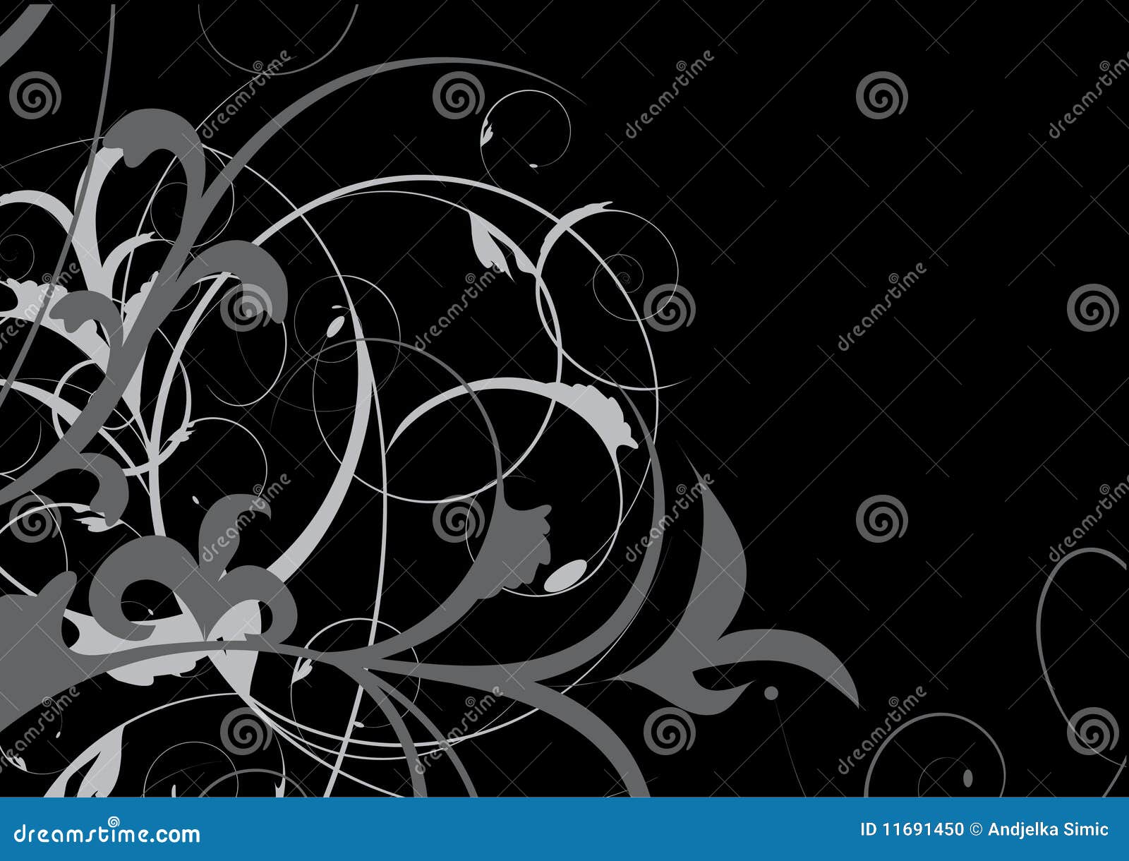 Decorative Background on Black Stock Vector Illustration of element, beauty 11691450