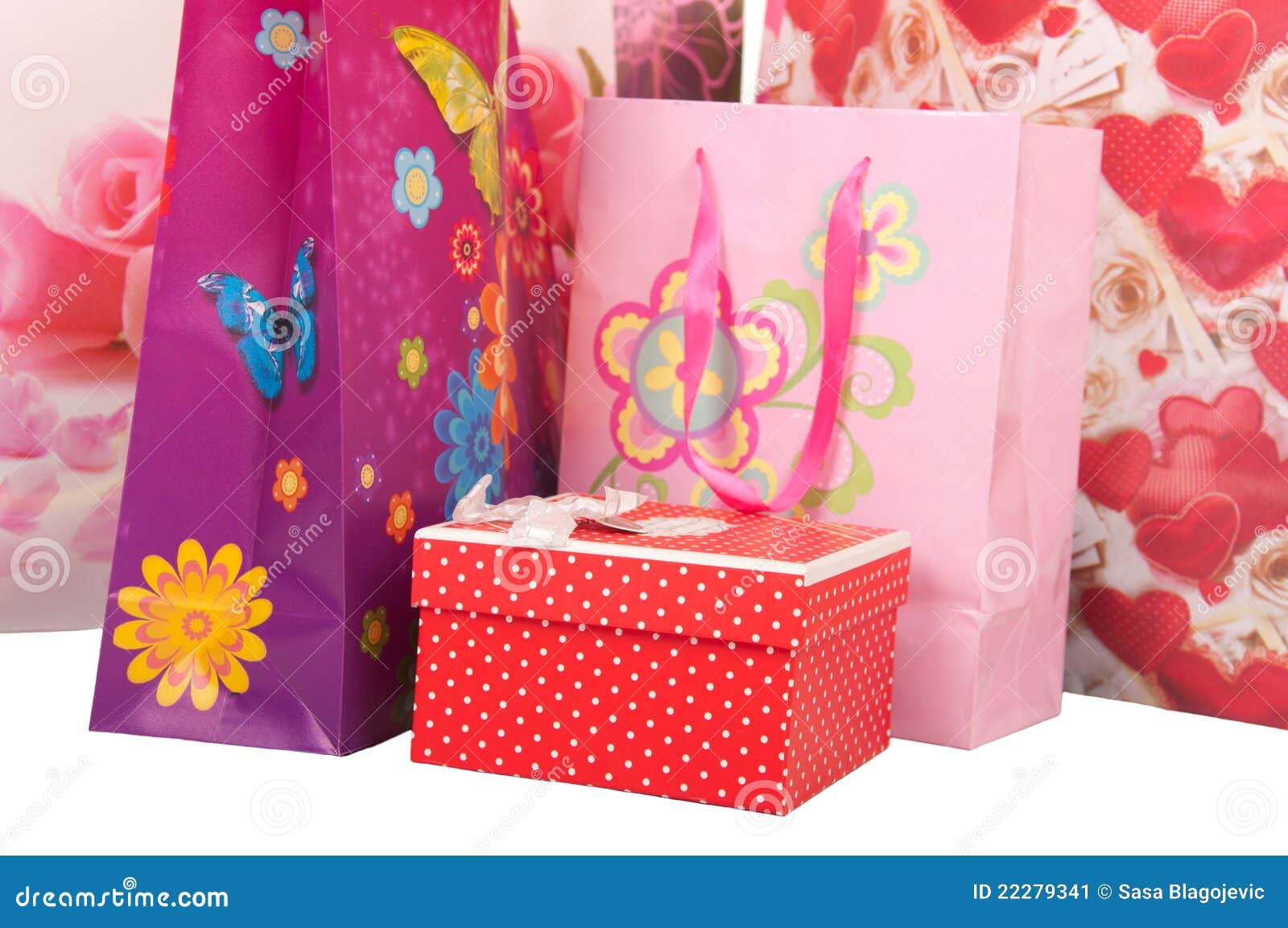 Decorative bags with gifts stock image. Image of package 22279341