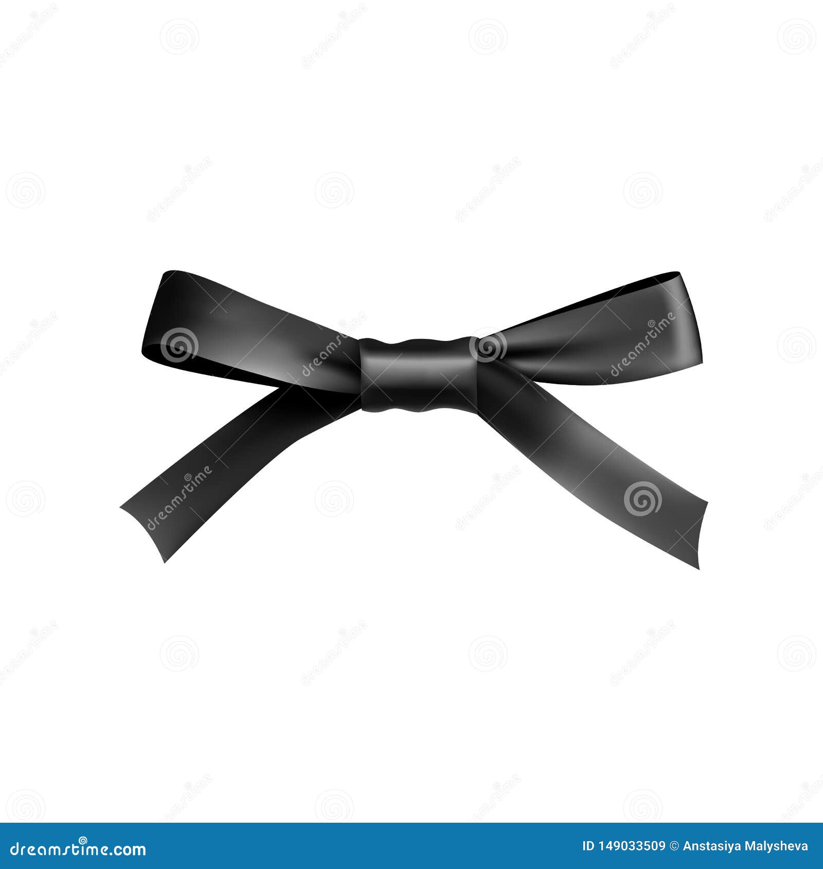 Black silk ribbons and bow isolated on the white Vector Image