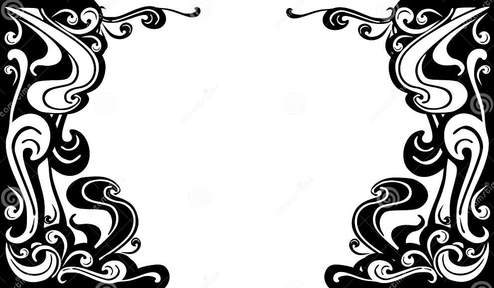 Black And White Flourish Borders Printable
