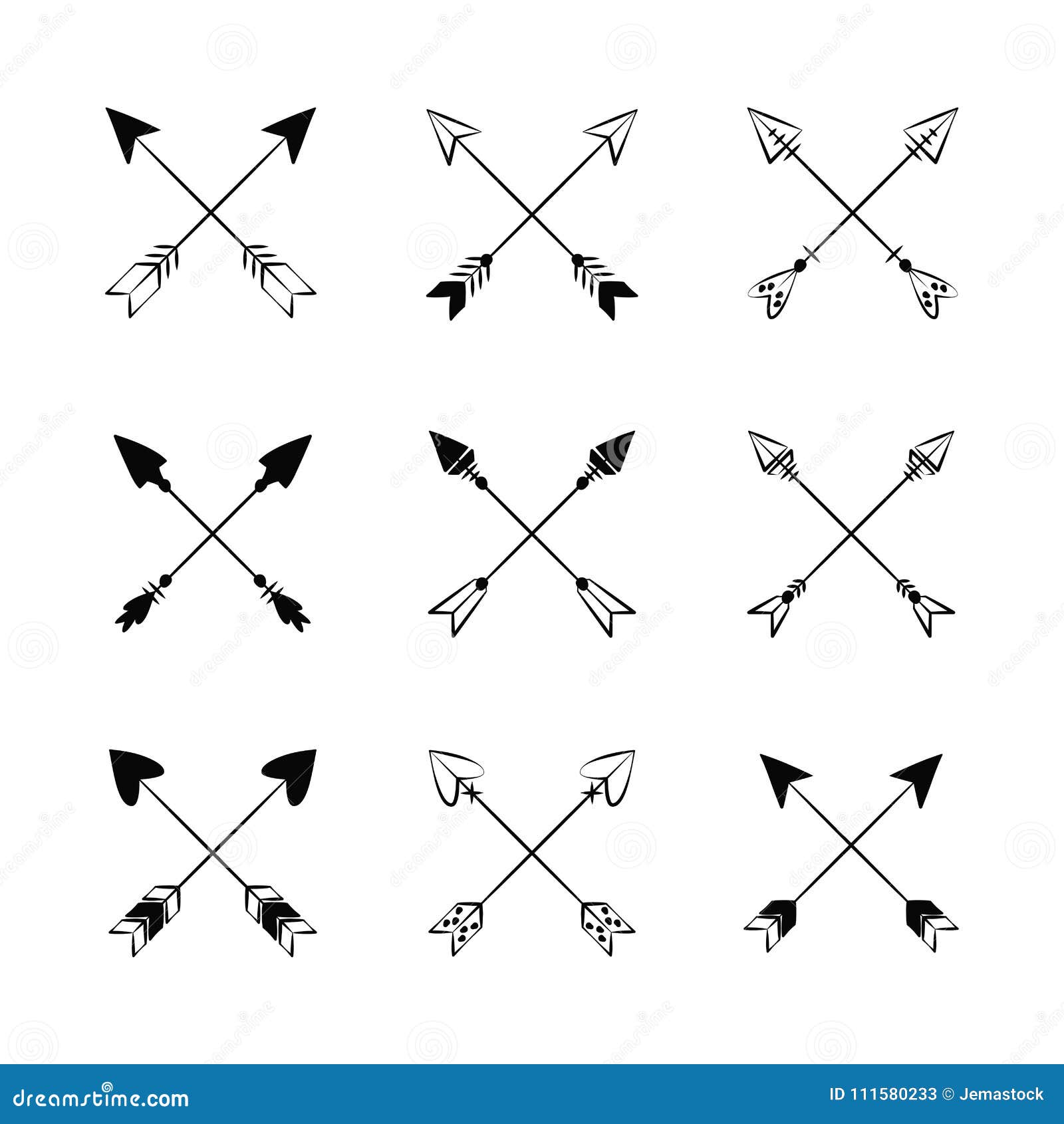 Decorative bow arrows stock vector. Illustration of ornamental - 111580233