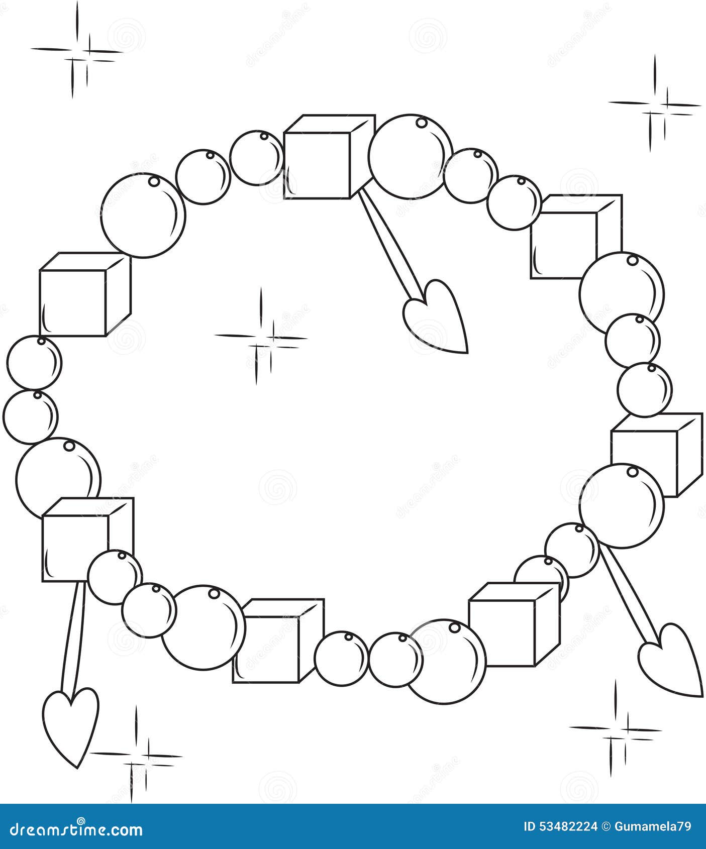 Download Decorative Bracelet Coloring Page Stock Illustration - Image: 53482224