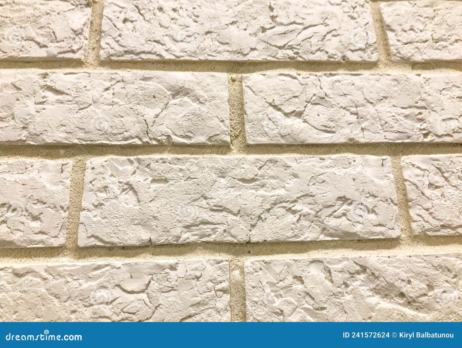 Decorative Brick for Wall Covering, Texture. White Tile Bricks, Stucco