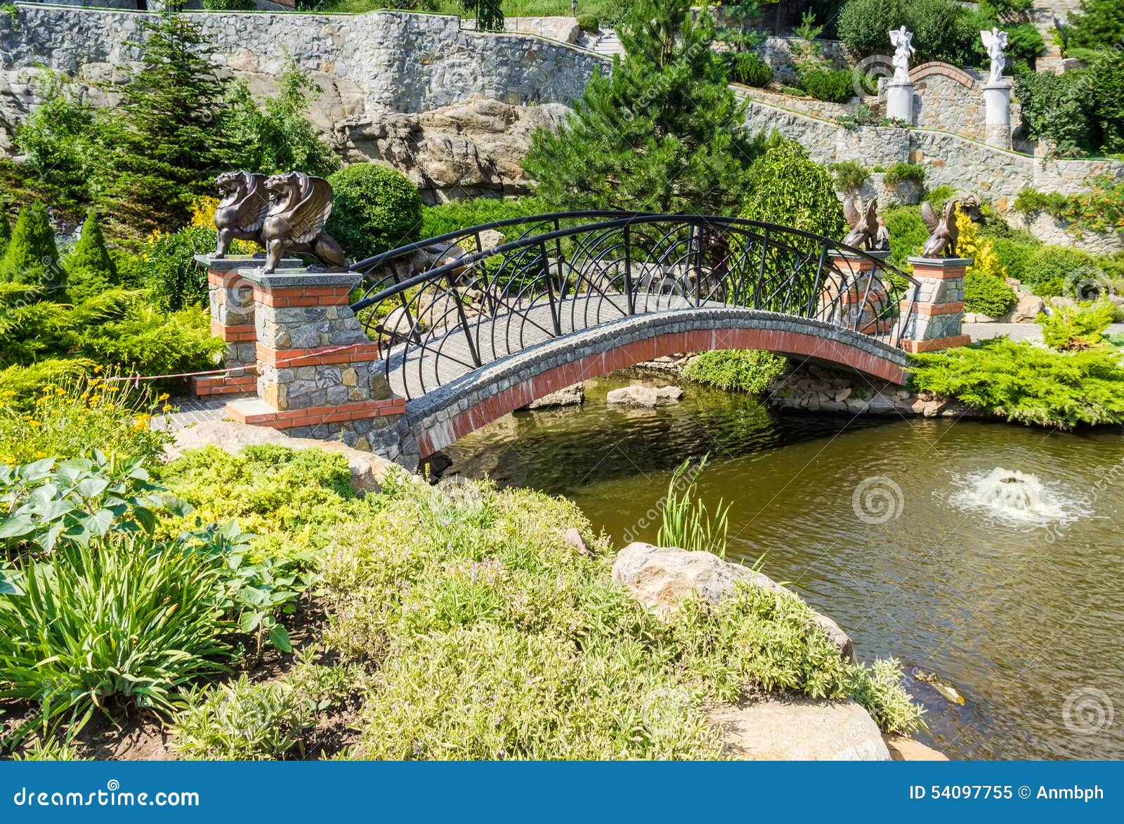 Decorative Bridge in the Park Stock Image Image of griffin, excursion