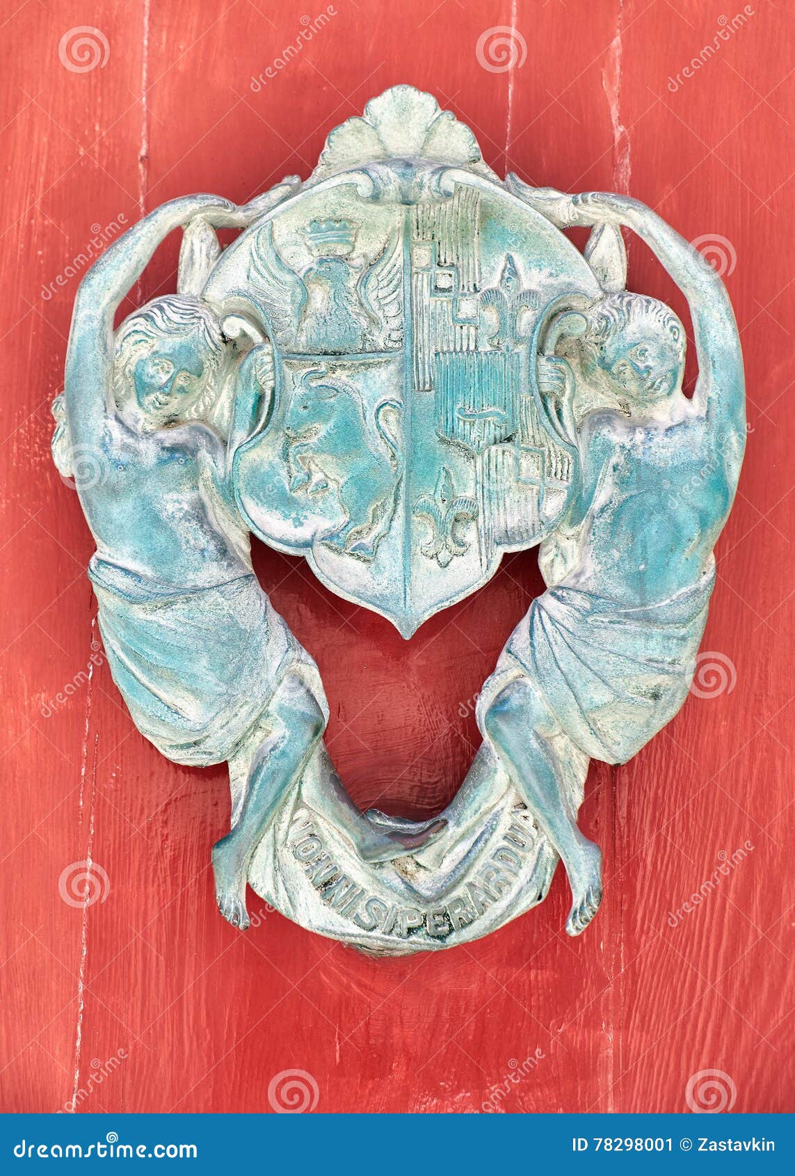 A Decorative Bronze Door Handle, Mdina, Malta Stock Image Image of