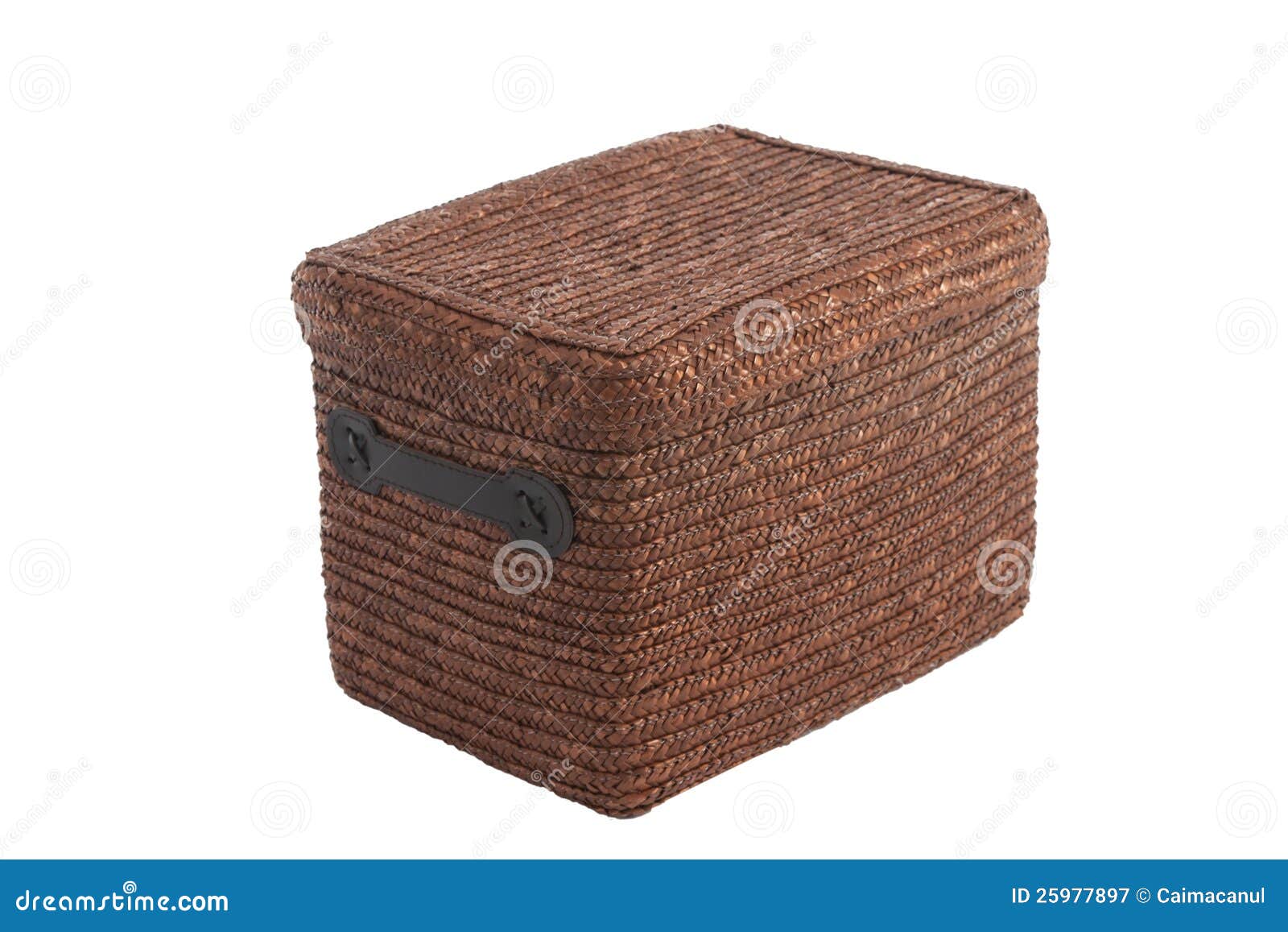 Decorative Brown Wicker Basket with Lid Stock Image Image of crate