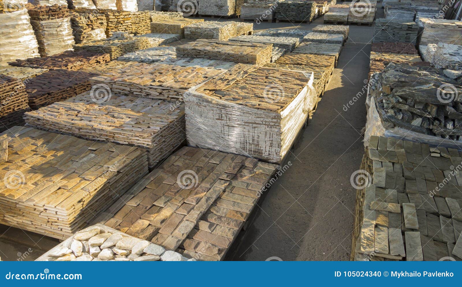 Decorative Building Stone on a Pallet Can Be Used for Advertising Stock
