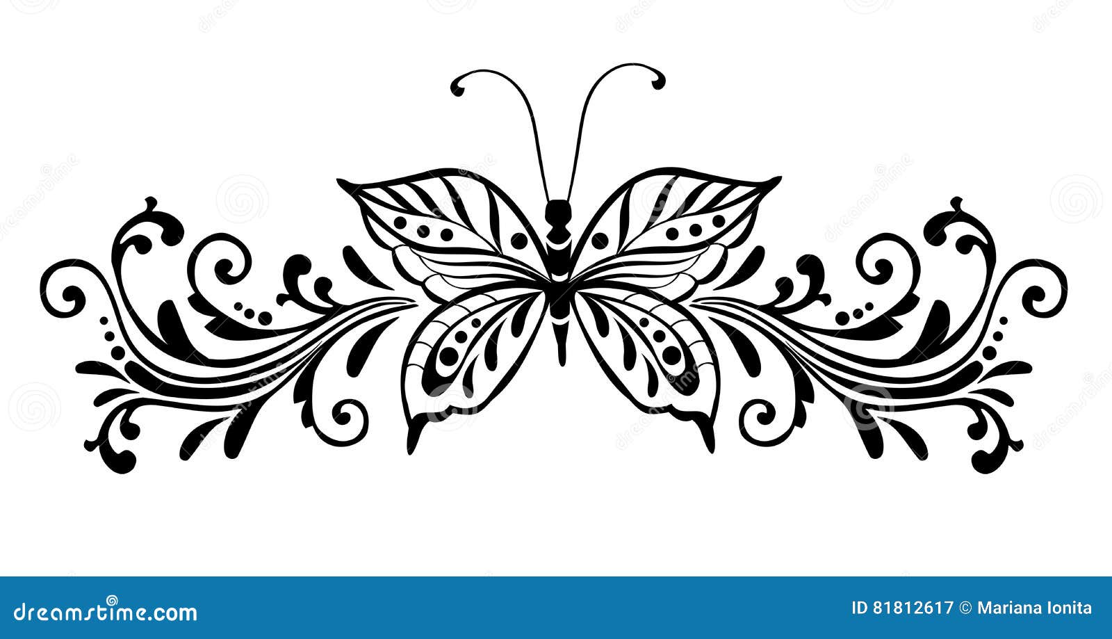 Filigree Butterfly Clip Art